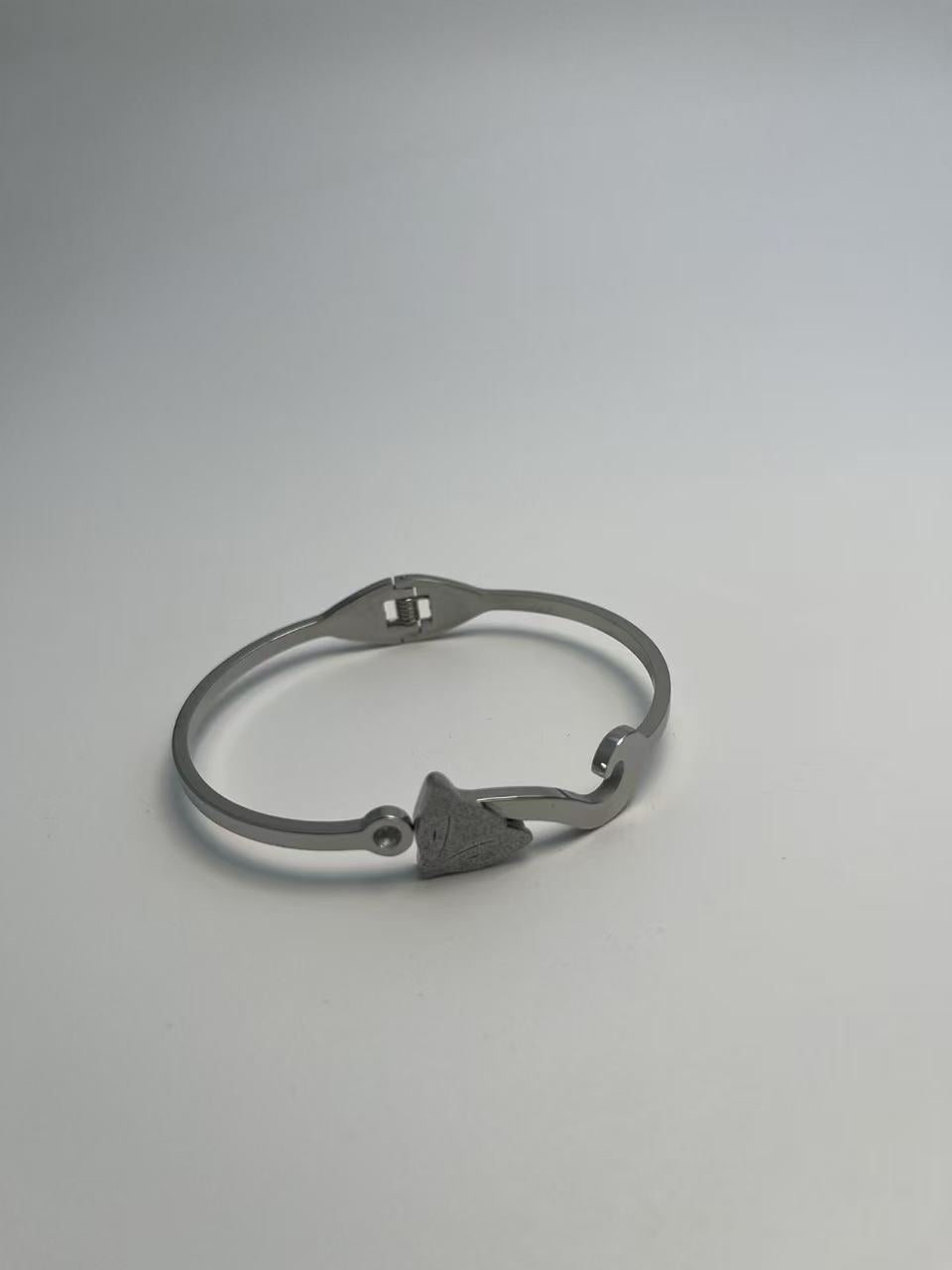 Sølvbelagt Hjerte Hvid Sten Vedhæng Armbånd - Simpelt og Romantisk